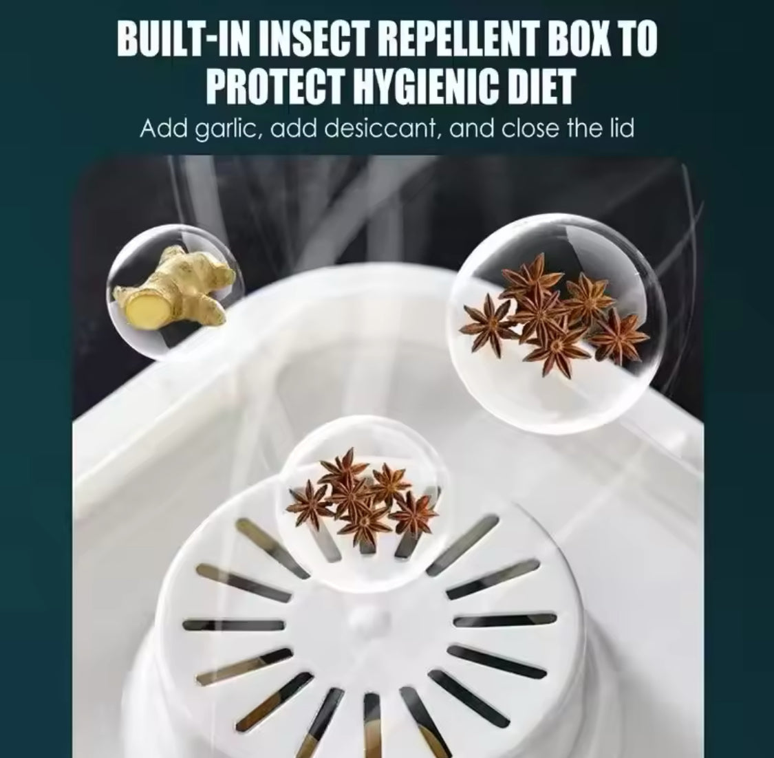 Insect Proof Press Type Cereal Dispenser, Rice Storage Box, Moisture Proof Rice Storage Container Insect Proof Press Type Cereal Dispenser, Rice Storage Box, Moisture Proof Rice Storage Container